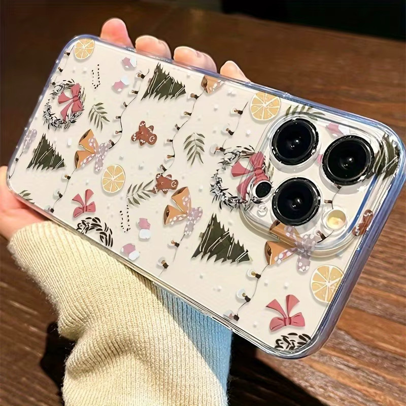 Transparente TPU-Handyhülle mit Weihnachtsbaum-Figur und Glockenmuster für iPhone 17 Air Pro Max, iPhone 16, 15, 14, 13, 12, 11 und weitere Modelle - Bild 3