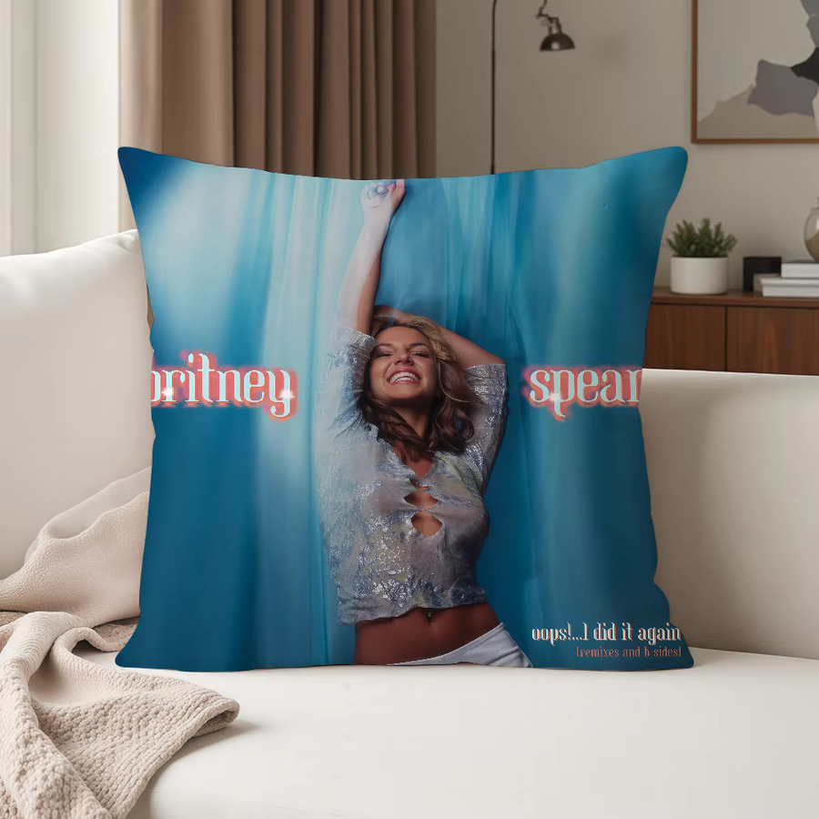 Singer B-Britney Spears Kissenbezug mit Grafikdesign, quadratisch, Breite: 30 cm, Breite: 30 cm - Bild 4