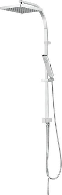 Schulte Duschsystem Rain II mit Handbrause und Umsteller, Verchromt, Silber - Bild 1