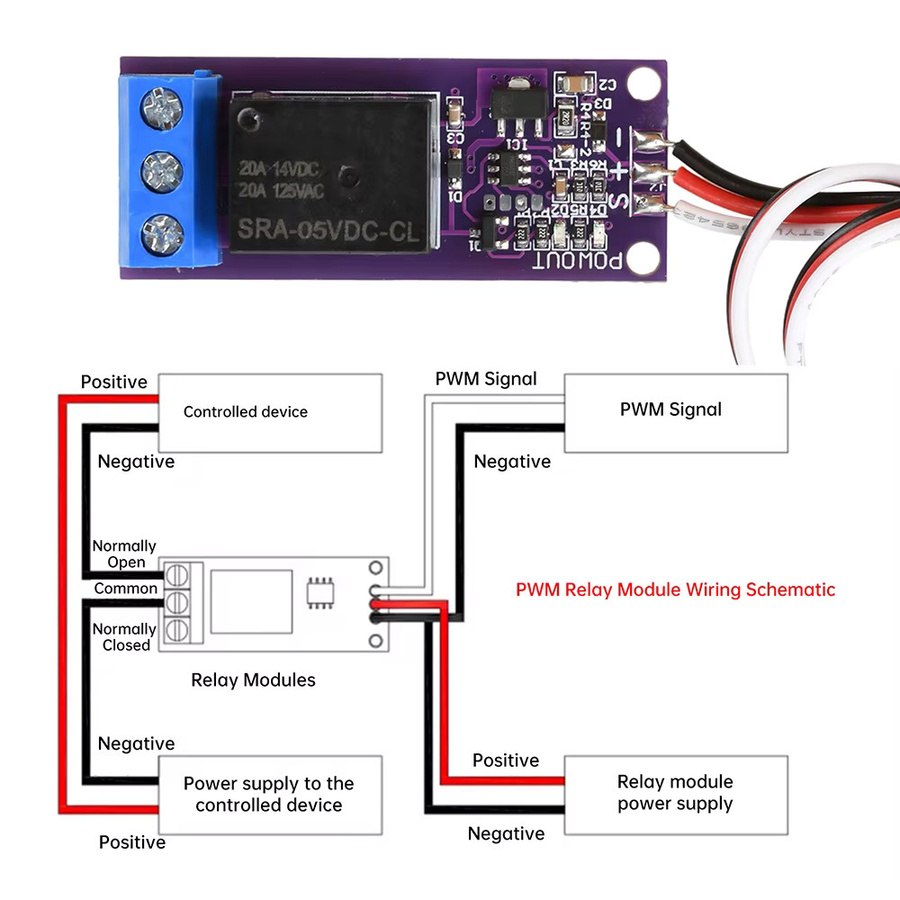 diymore PWM Schalter Fernsignal Steuerrelais für Modellflugzeuge mit Navigationslicht-Controller, Spannung 5-12V - Bild 3