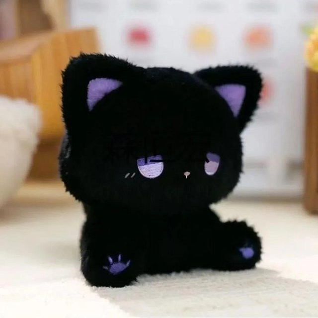 Yiran toy Schwarze Katze Plüschtier, Schwarz - Bild 1