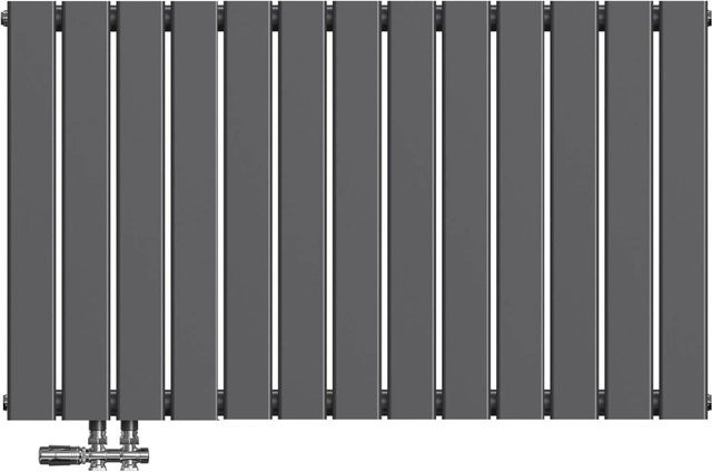 Emke Flach Paneelheizkörper Anthrazit, einlagig, B: 100 cm, H: 63 cm - Bild 1