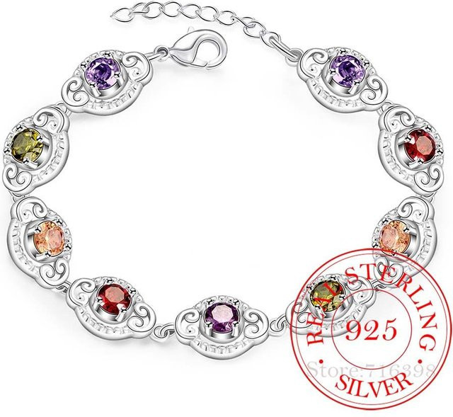 Wucifang Jewelry Armband, 925 Silber, Zirkonia, Bunt, Damen - Bild 1