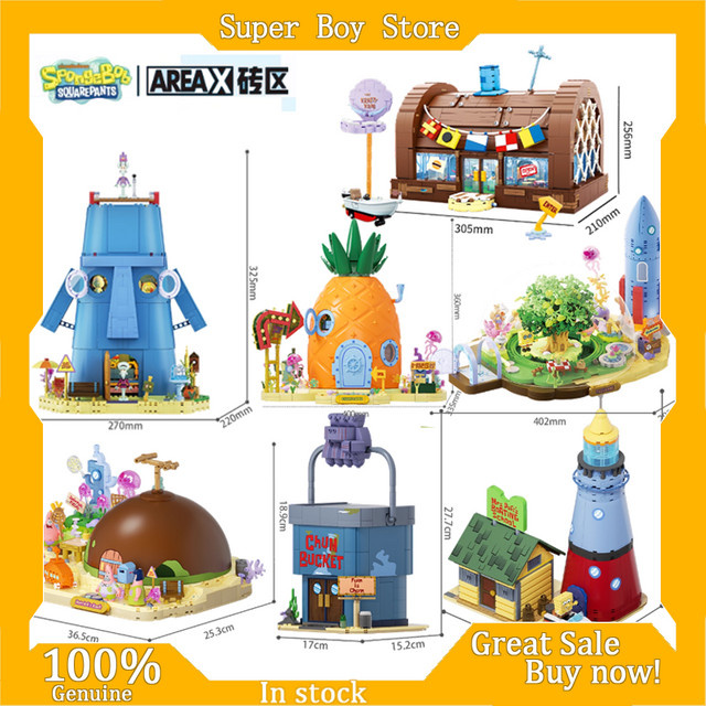 Areax Spongebob Bikini Bottom Baustein World Series, 6-teiliges Set, Bausteine Blind Box - Bild 1