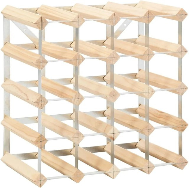 vidaXL Weinregal aus Massivholz Kiefer in Braun und Beige für 20 Flaschen, B/T/H: 41,5 x 22,5 x 22,5 cm - Bild 1