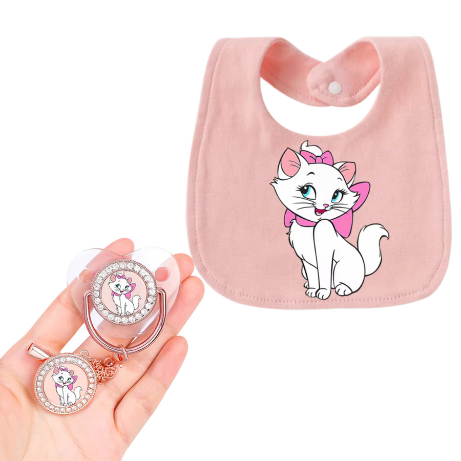 Disney Baby-Schnuller und Schnullerhalter Set aus Silikon und Textil, BPA-frei, Pink - Bild 3