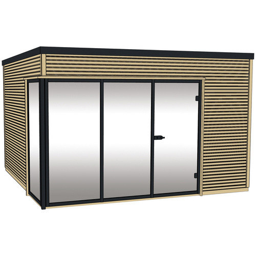 WEKA Gartenhaus 412 aus Holz in Beige mit Flachdach und Blockbohlen, B/H/T: 388 x 249 x 380 cm - Bild 3
