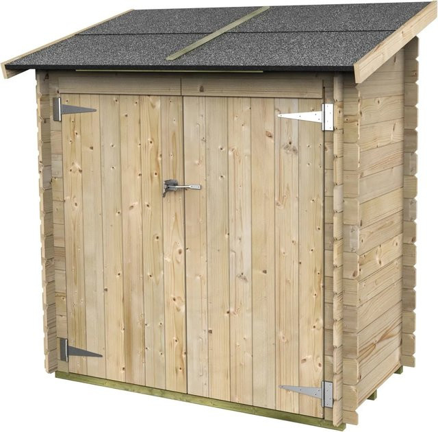 Holzhaus Serena Bh16 als Anbau mit Satteldach aus Tannenholz, Farbe: Braun, B/H: 155 x 85 cm - Bild 1