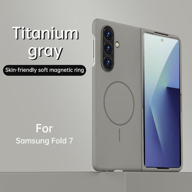 Ultradünne magnetische Hülle für Samsung Galaxy Z Fold 7 6 5 4 3 in Grau mit MagSafe Kompatibilität und mattem Finish - Bild 1