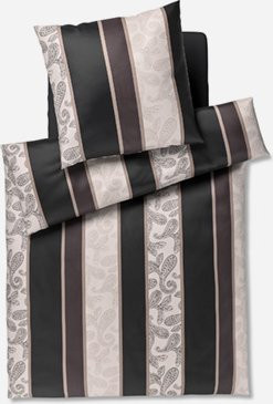 Bettwäsche JOOP! PAISLEY STRIPES aus Baumwolle in Schwarz - Bild 1
