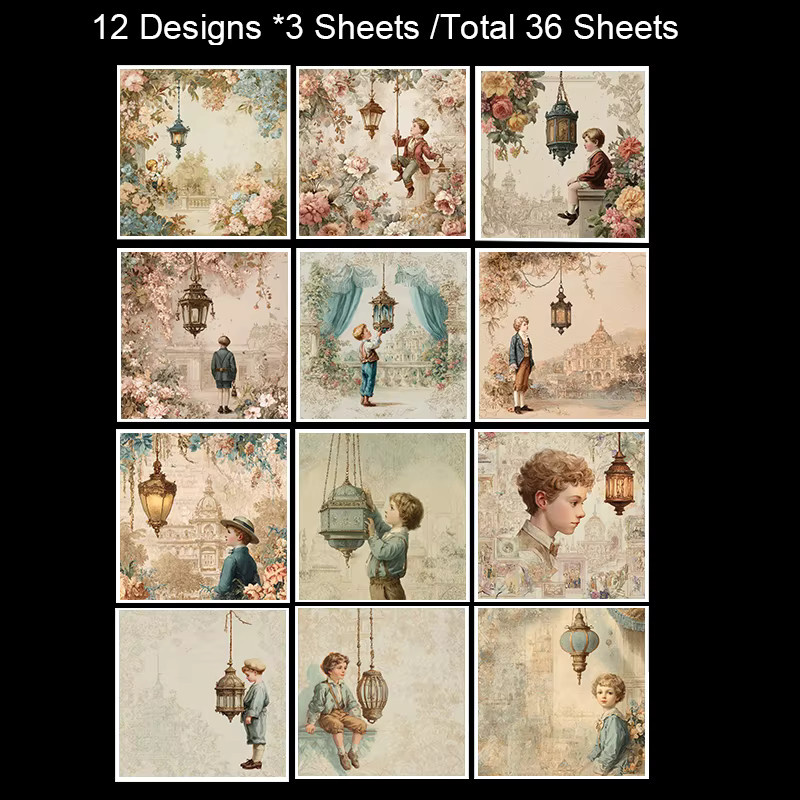 Artful Kit Origami- und Scrapbookpapier mit Trockenblumen-Motiven, 36 Blatt, Mehrfarbig, B/H: 15,24 x 15,24 cm - Bild 3