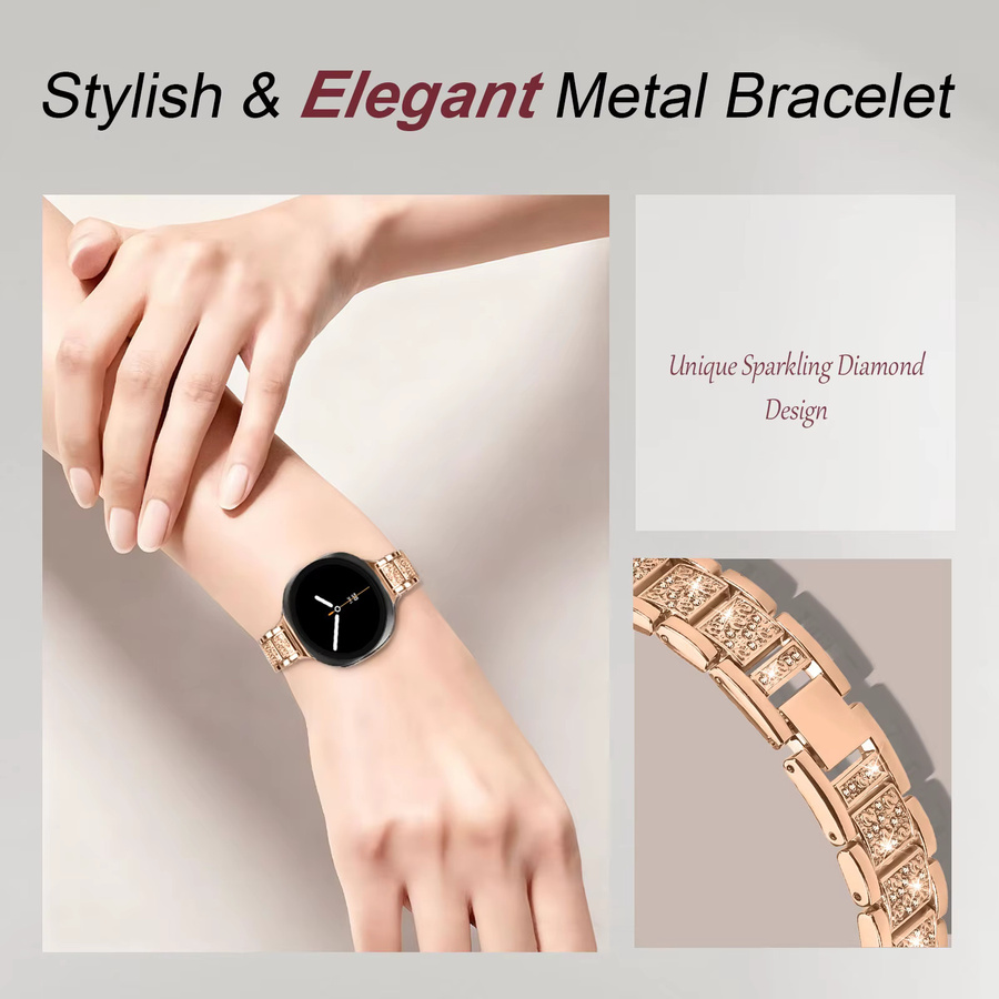 Uhrenarmband Edelstahl, Diamant, Roségold, Unisex - Bild 4