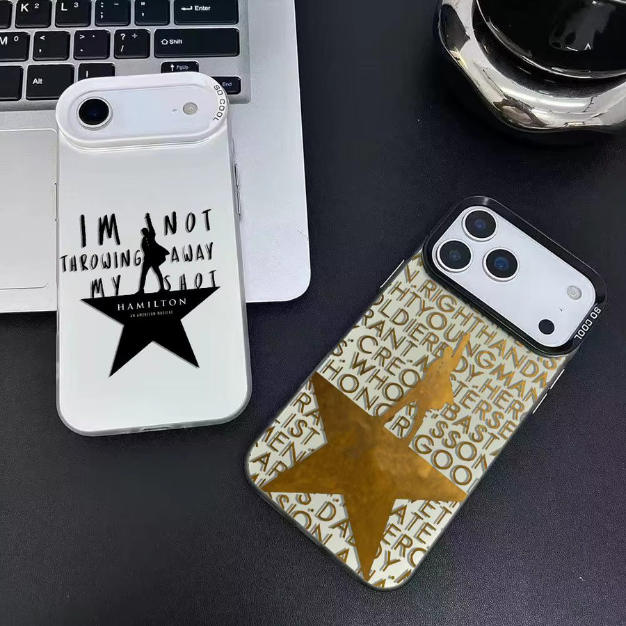 H-Hamilton Musical Lyrics Handyhülle für iPhone 17 16 15 14 13 12 11 Pro Max Air Matte Laser Aurora stoßfeste Funda, Multicolor - Bild 2