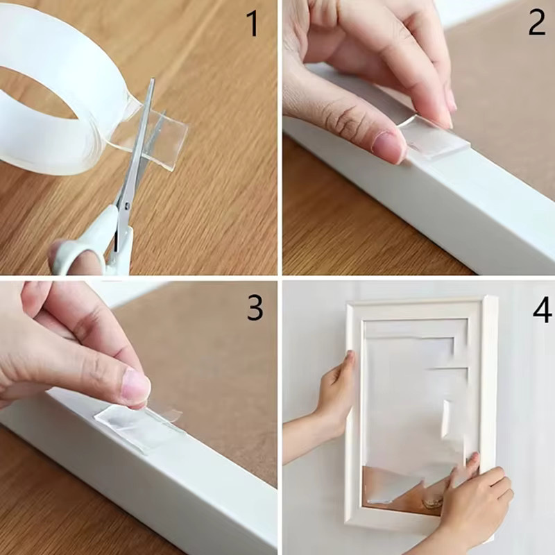 Nano doppelseitiges Klebeband extra stark, wasserdicht und transparent, wiederverwendbar und spurlos - Bild 4