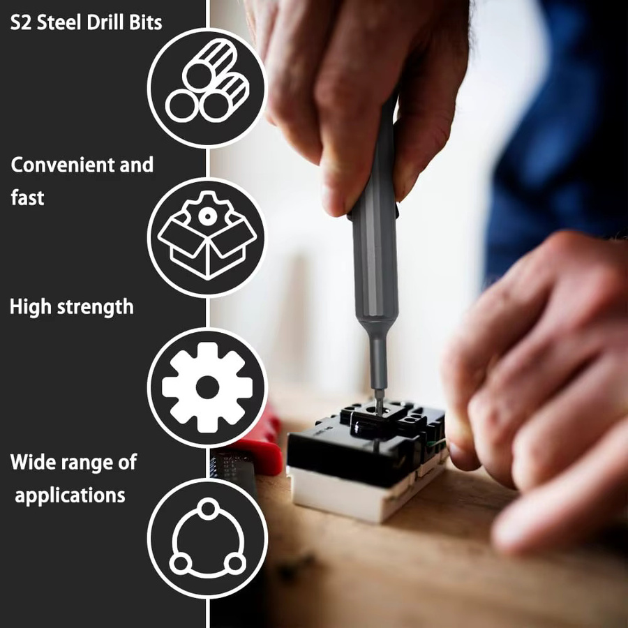 39 in 1 Präzisions-Schraubendreher-Set in Stiftform mit 38 magnetischen S2-Bits aus legiertem Stahl in Schwarz für iPhone, PC und Uhr - Bild 5