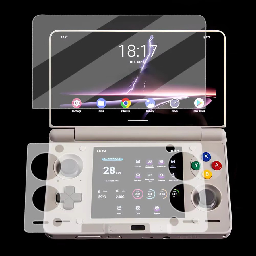 AYN THOR Displayschutzfolie aus gehärtetem Glas, transparent, kratzfest, HD-Vollbild-Schutz für THOR Flip Dual Screen Game Console - Bild 5