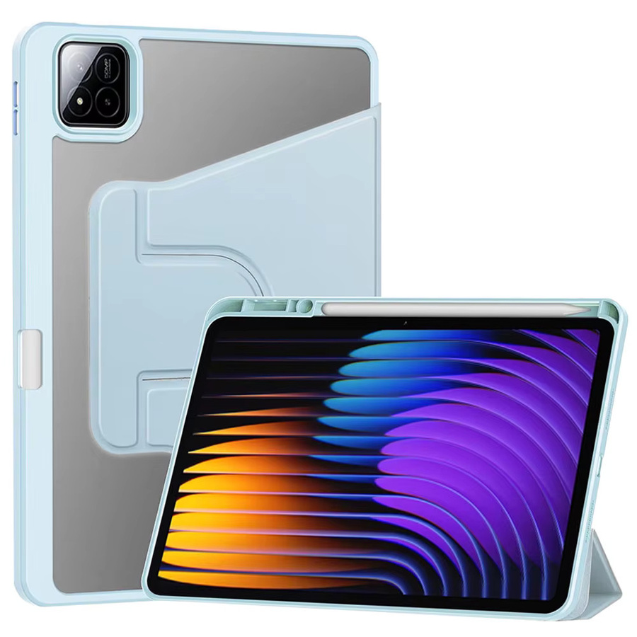 DZSWYCASE 360 Grad drehbare Schutzhülle für Xiaomi Pad 7/7 Pro und Pad 8/8 Pro 2024/2025 11,2 Zoll mit Stifthalter und Auto Schlaf-Wach-Funktion in Blau - Bild 4