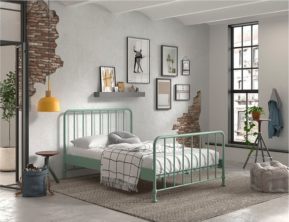 Vipack Jugendbett BRONXX aus Metall in Olivegrün matt, Liegefläche B: 140 cm, L: 200 cm