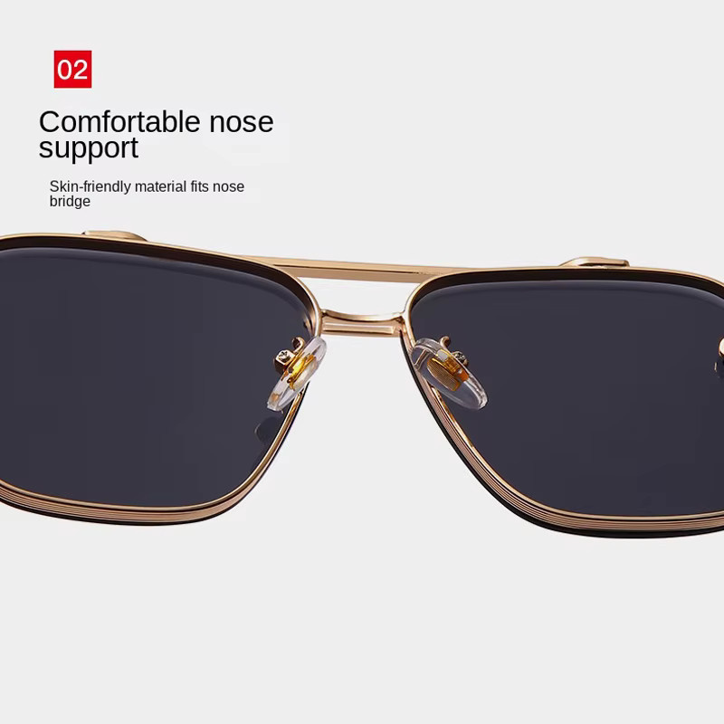 RUISIMO Aviator Sonnenbrille, Metall, Vollrand, Gold, Unisex - Bild 4