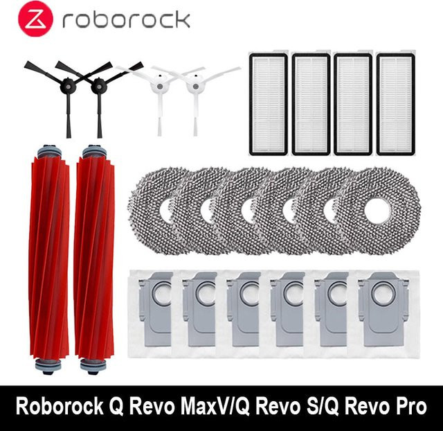 Roborock Zubehör-Set für Q Revo MaxV, Q Revo S und Q Revo Pro mit Staubbeuteln, Hauptbürsten, Pinseln, HEPA-Filtern und Wischtüchern in Multicolour - Bild 1