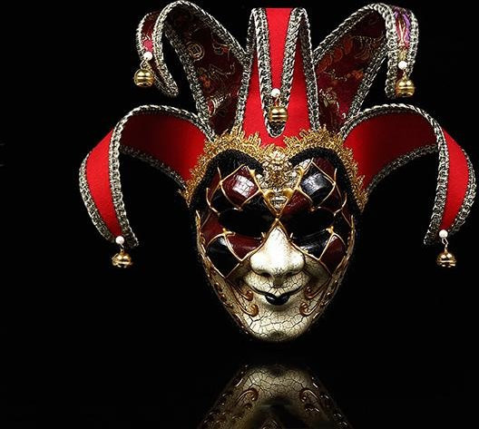 YSZQ Joker-Clown-Maske, Vollgesichts-Requisiten, rot - Bild 1