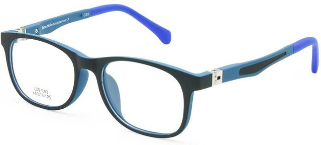Fable Kinderbrille, TR90, Vollrand, rechteckig, Unisex, grau, blau - Bild 1