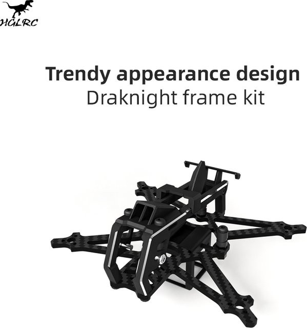 HGLRC Draknight 2-Zoll Ultra-leichter FPV Toothpick-Rahmen-Bausatz in Schwarz mit 91mm Radstand für FPV Freestyle Drohnen - Bild 1