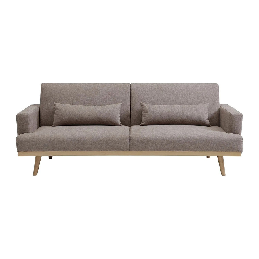 Vente-unique Schlafsofa Esme in Taupe mit Click-Clack-Funktion und Holzgestell, Breite: 216 cm - Bild 2