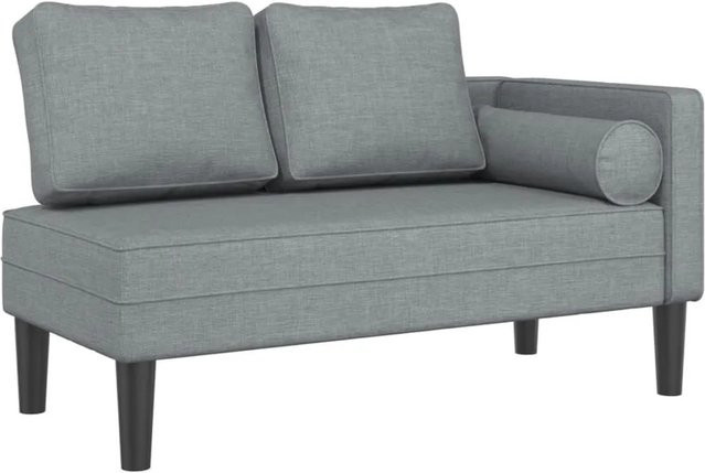 vidaXL Chaiselongue mit Kissen in Hellgrau aus Stoff mit Schaumstofffüllung, B/T/H: 116,5 x 62,0 x 57,5 cm - Bild 1