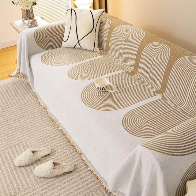 Universeller Sofabezug aus Chenille im nordischen Design, kratzfest und waschbar, B/T: 180 x 130 cm - Bild 1