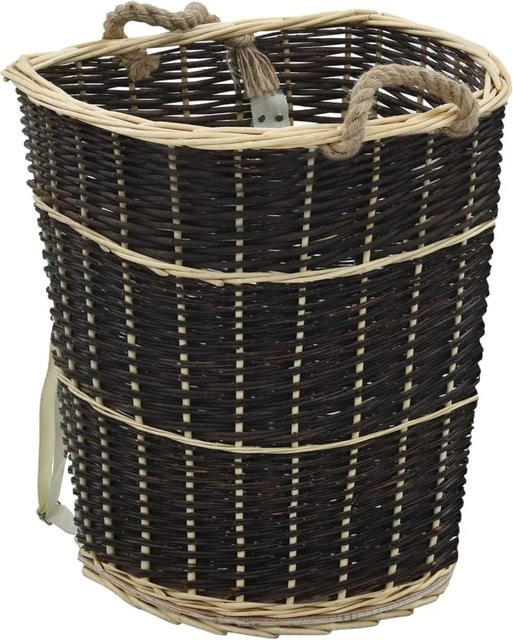 vidaXL Holzkorb aus Rattan in Braun mit Trageriemen, B/T/H: 57 x 51 x 69 cm - Bild 1