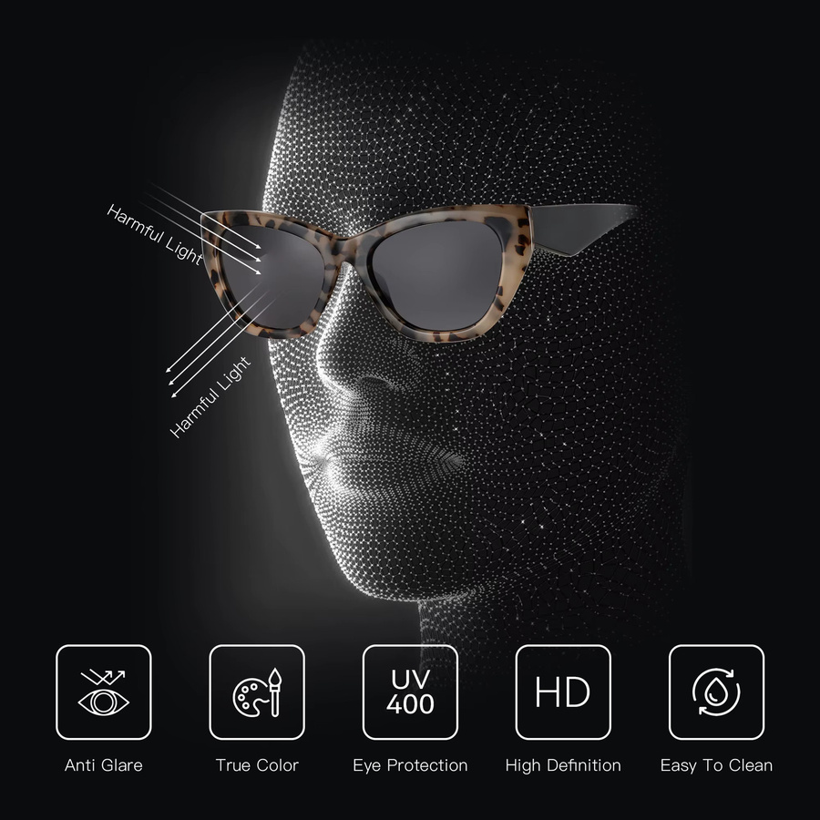 ZENOTTIC Sonnenbrille, quadratisch, Acetat, Vollrand, braun, Damen - Bild 4