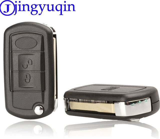 Jingyuqin Flip-Autoschlüsseletui mit 3-Tasten-Fernbedienung als Styling Shell Cover für Land Rover Range Rover Sport LR3 Discovery in Schwarz - Bild 1