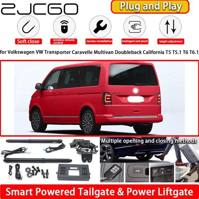 Elektrische Heckklappe ZJCGO für Volkswagen VW Transporter Caravelle Multivan Doubleback California T5 T5.1 T6 T6.1 - Bild 1