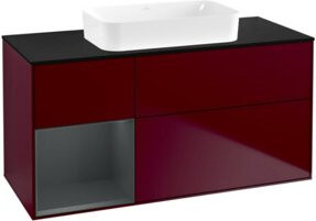 V&B Waschtischunterschrank Finion in Weiß Matt mit rechten Regalfächern, Breite: 120 cm, Tiefe: 60 cm - Bild 1