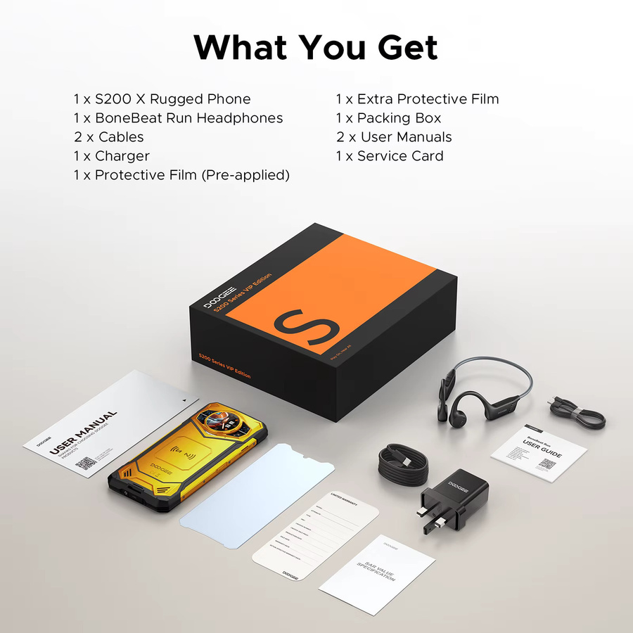 DOOGEE S200 X 5G Outdoor-Smartphone in Schwarz mit 6,72 Zoll Display, Dimensity 7050, 1,32 Zoll AMOLED Rückdisplay, 12GB RAM und 512GB Speicher sowie 10100mAh Akku - Bild 6