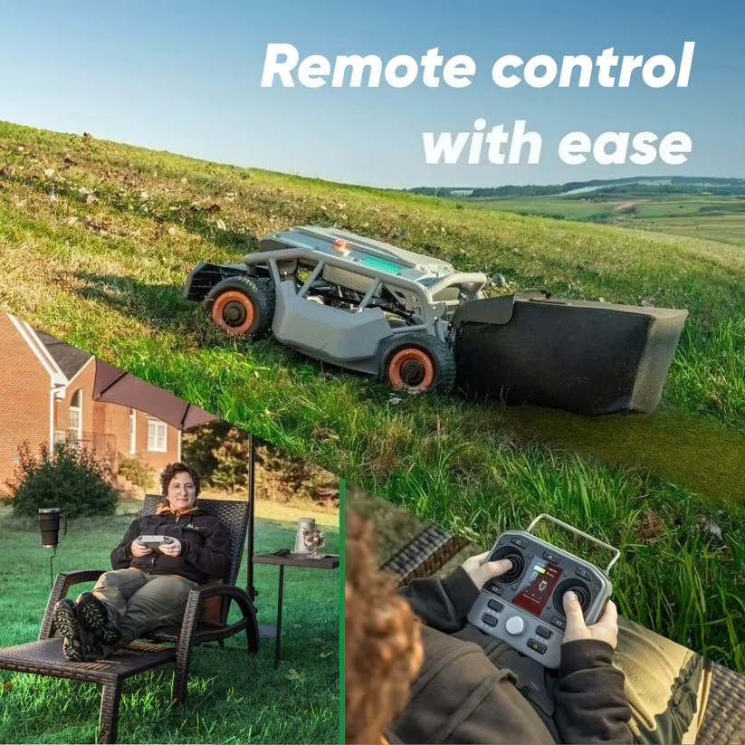 Mowrator S1 Ferngesteuerter Rasenmäher 4WD Hangmäher mit Breitreifen-Edition in Grau - Bild 2