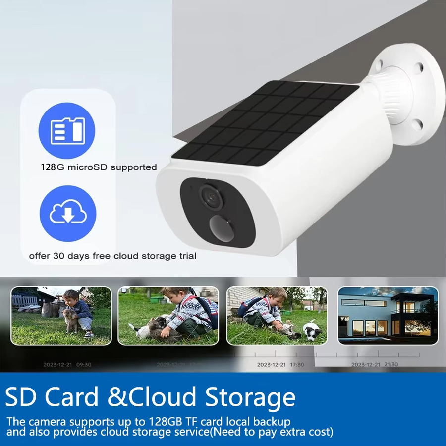 EseeCloud WLAN Solar IP Kamera mit 5MP Auflösung und PIR-Bewegungserkennung in Weiß - Bild 6