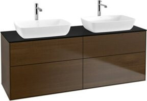 V&B Waschtischunterschrank Finion mit Wandbeleuchtung in Walnut Veneer, Farbe: Braun, B: 160 cm, T: 50,1 cm - Bild 1