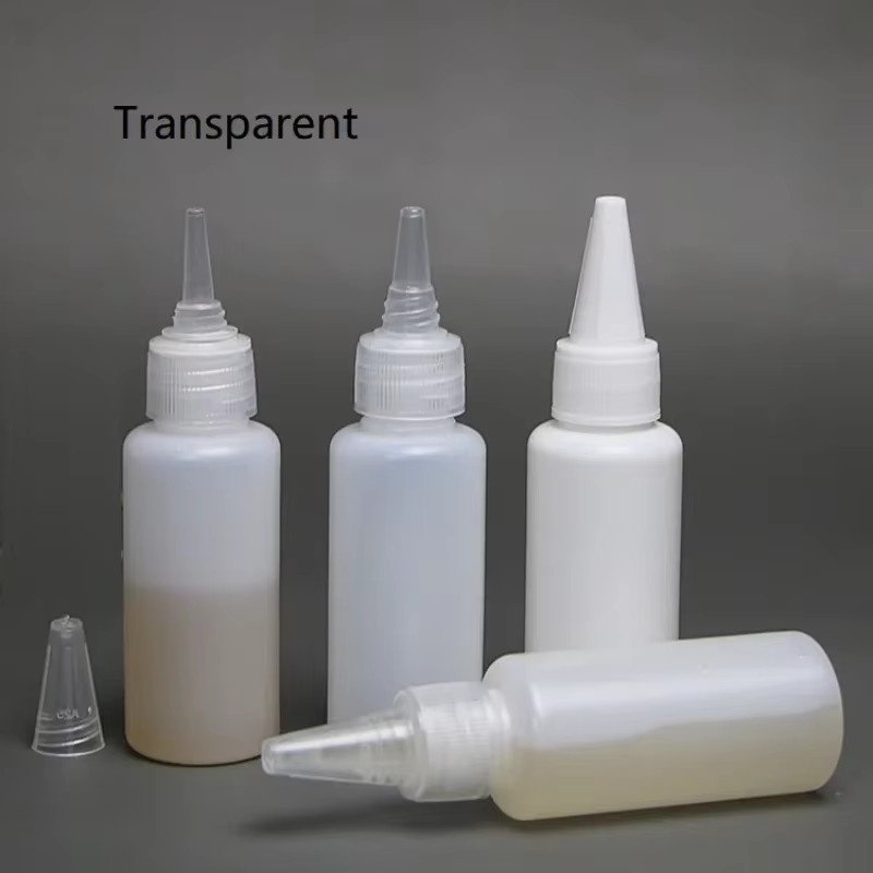 10 Stück Leere Kunststoff Klebeflaschen aus PE mit Schraubdeckel, transparente Squeeze-Flaschen für Tinte, Öl und Pigmente, Volumen: 30-100 ml - Bild 3