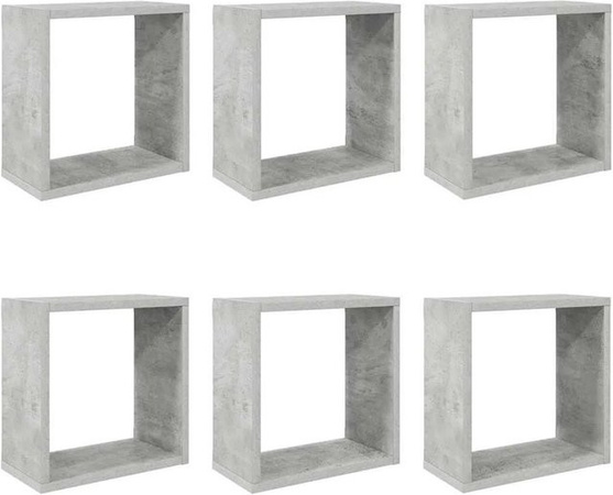 vidaXL Würfelregale Set 6 Stück Betongrau B/T/H: 30 x 15 x 30 cm