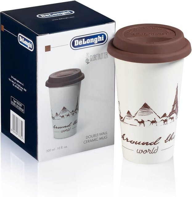 De'Longhi Doppelwandiger Keramikbecher DLSC057 in Weiß, 300 ml - Bild 1