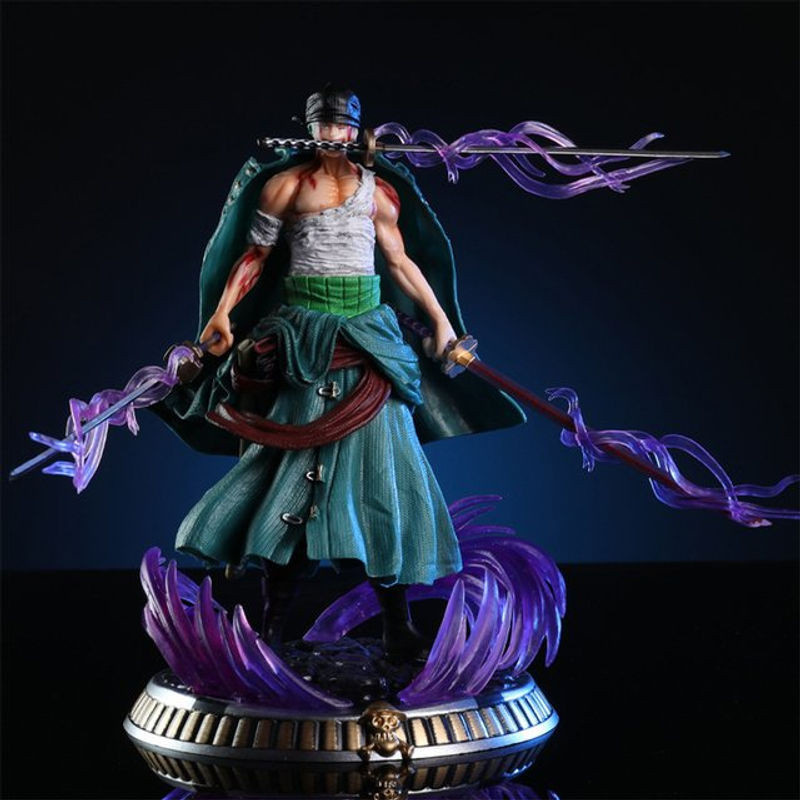 Bandai Roronoa Zoro Anime Figur Drei-Klingen-Stil aus Kunstharz, mehrfarbig, Höhe: 20 cm - Bild 1