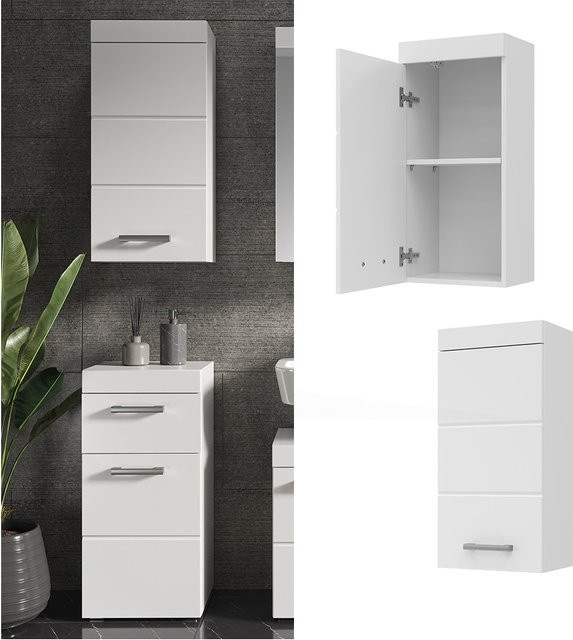 Vicco Hängeschrank Luna Badschrank im Skandi-Design Weiß B: 37 cm, H: 77 cm - Bild 1