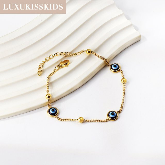 LUXUKISSKIDS Charm-Armband, Edelstahl, Gold, Damen - Bild 1