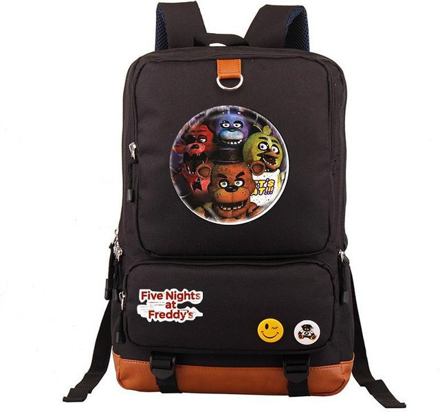 3-teiliges Schulrucksack-Set in Schwarz aus Oxford-Stoff mit großem Fassungsvermögen inklusive Federmäppchen und Schultergurt - Bild 1