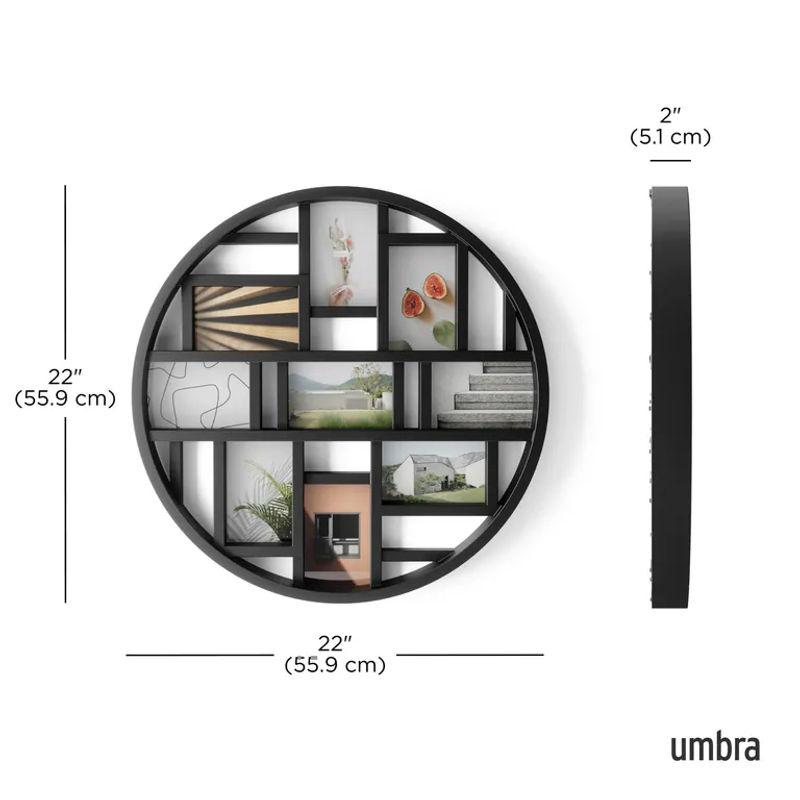 Umbra Fotorahmen LUNA Schwarz Mehrfachfotoanzeige für 9 Fotos im Format 10x15 cm zur Wandmontage - Bild 7