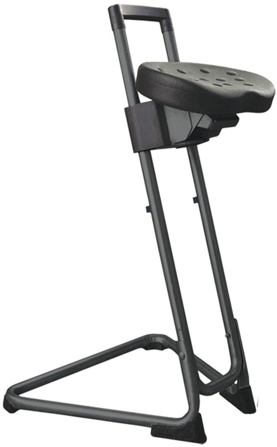 BIGBOXX Stehhilfe in Schwarz aus Kunstleder und Metall für das Home Office - Bild 1