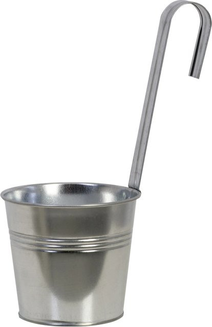 Hängewandeimer aus Zink in Silber, B/T/H: 13,5 x 11 x 29 cm - Bild 1