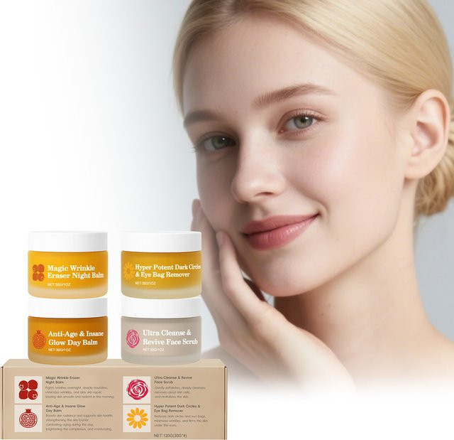 Hoygi Tag-Nacht-Hautpflege-Set, Creme, Peeling und Augenpflege, Unisex - Bild 1